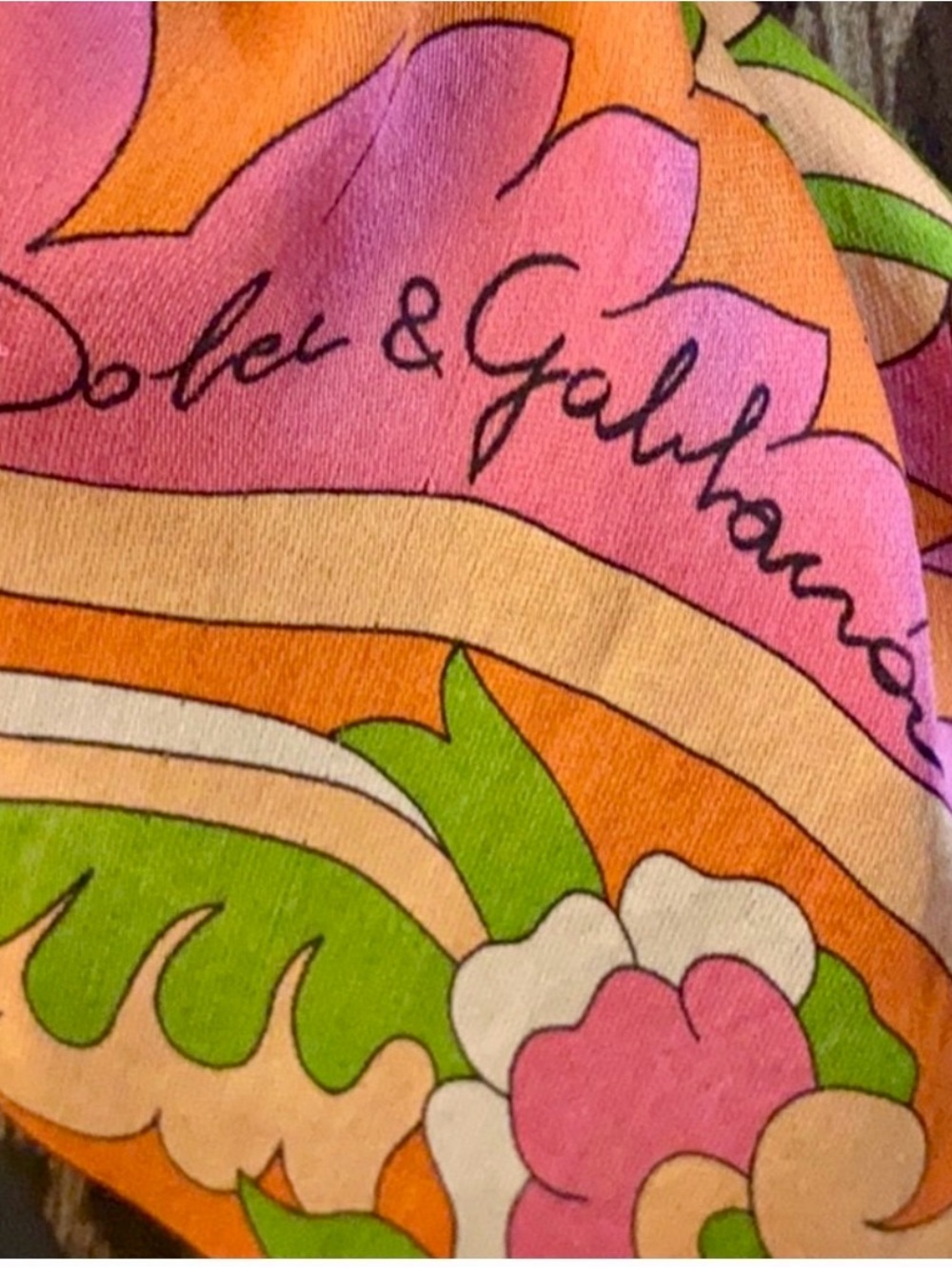 Vintage Designer Dolce & Gabbana 100% Silk Scarf Made in Italy